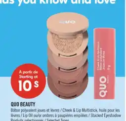 Pharmaprix QUO BEAUTY Cheek & Lip Multistick, Lip Oil or Stacked Eyeshadow offer