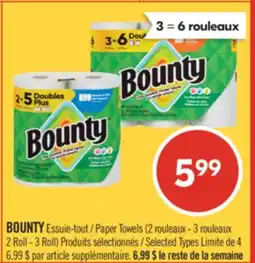 Pharmaprix BOUNTY Paper Towels 2 Roll-3 Roll offer
