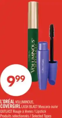 Pharmaprix L'ORÉAL VOLUMINOUS, COVERGIRL LASH BLAST Mascara or OUTLAST Lipstick offer