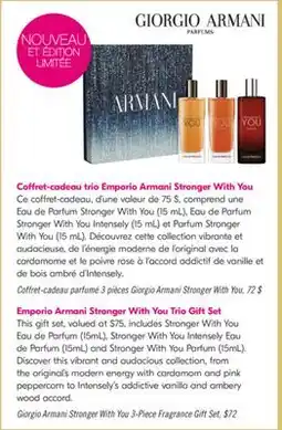 Pharmaprix Giorgio Armani Stronger With You 3-Piece Fragrance Gift Set offer