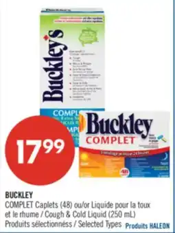 Pharmaprix BUCKLEY COMPLET Caplets (48) or Cough & Cold Liquid (250 mL) offer