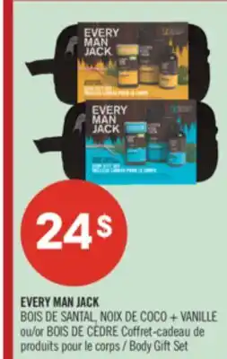 Pharmaprix EVERY MAN JACK BOIS DE SANTAL, NOIX DE COCO + VANILLE or BOIS DE CÈDRE Body Gift Set offer