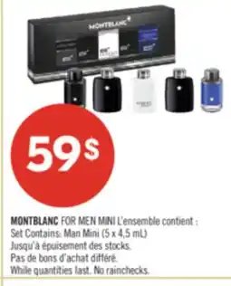 Pharmaprix MONTBLANC FOR MEN MINI L'ensemble contient: Set Contains: Man Mini (5 x 4,5 mL) offer