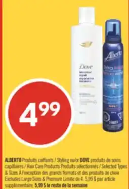 Pharmaprix ALBERTO Styling or DOVE Hair Care offer