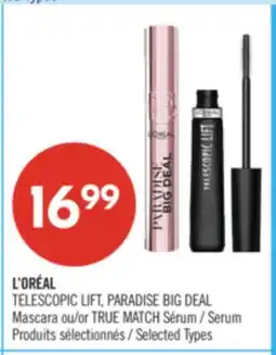 Pharmaprix TELESCOPIC LIFT, PARADISE BIG DEAL Mascara or TRUE MATCH Serum offer