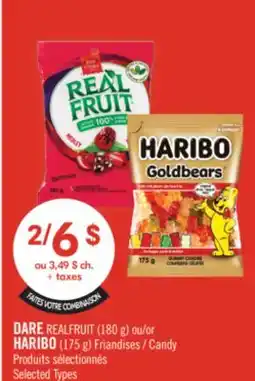 Pharmaprix DARE REALFRUIT (180 g) or HARIBO (175 g) Candy offer