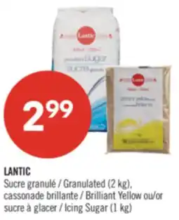 Pharmaprix LANTIC Granulated (2 kg), Brilliant Yellow or Icing Sugar (1 kg) offer