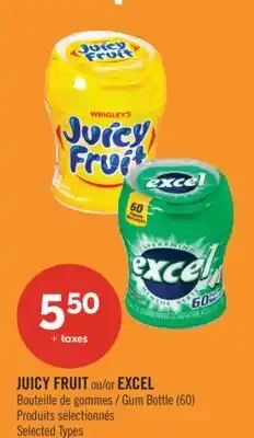 Pharmaprix JUICY FRUIT or EXCEL Gum Bottle offer