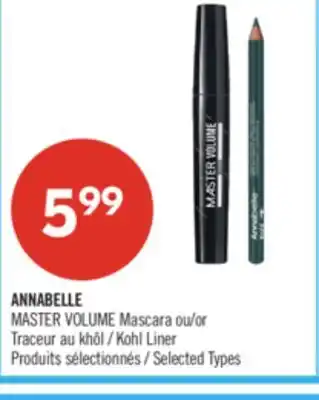 Pharmaprix ANNABELLE MASTER VOLUME Mascara or Kohl Liner offer