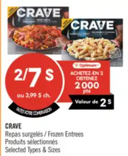 Pharmaprix CRAVE Frozen Entrees offer