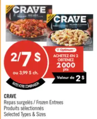Pharmaprix CRAVE Frozen Entrees offer