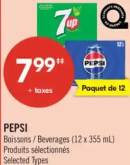Pharmaprix PEPSI Beverages offer