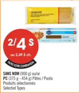 Pharmaprix NO NAME (900 g) or PC (375 g - 454 g) Pasta offer
