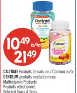 Pharmaprix CALTRATE Calcium or CENTRUM Multivitamin offer