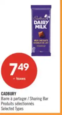 Pharmaprix CADBURY Sharing Bar offer
