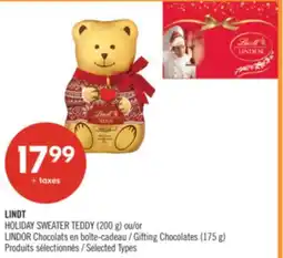 Pharmaprix LINDT HOLIDAY SWEATER TEDDY (200 g) or Gifting Chocolates (175 g) offer