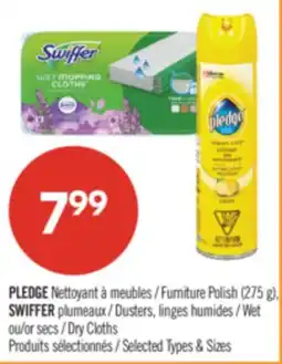 Pharmaprix PLEDGE Furniture Polish (275 g) SWIFFER Dusters, Wet or Dry Cloths offer