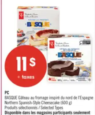 Pharmaprix PC BASQUE Northern Spanish-Style Cheesecake (600 g) offer