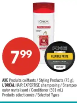 Pharmaprix AXE Styling Products (75 g), L'ORÉAL HAIR EXPERTISE Shampoo or Conditioner (591 mL) offer