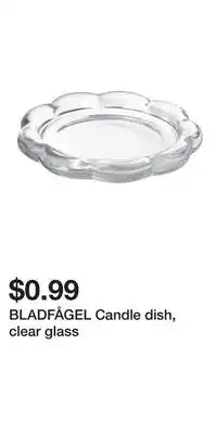 IKEA BLADFÅGEL Candle dish, clear glass offer