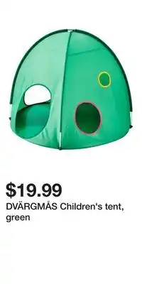 IKEA DVÄRGMÅS Children's tent, green offer