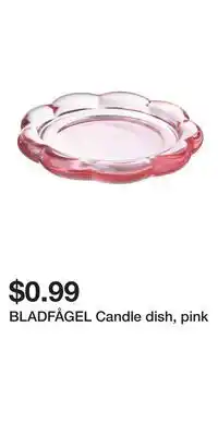 IKEA BLADFÅGEL Candle dish, pink offer