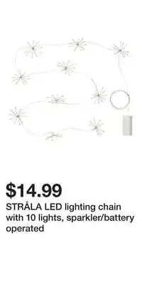 IKEA STRÅLA LED lighting chain with 10 lights, sparkler/battery operated offer