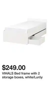 IKEA VIHALS Bed frame with 2 storage boxes, white/Luröy offer