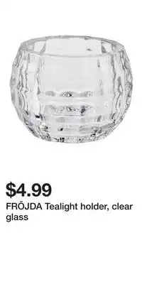 IKEA FRÖJDA Tealight holder, clear glass offer