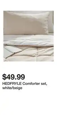 IKEA HEDFRYLE Comforter set, white/beige offer