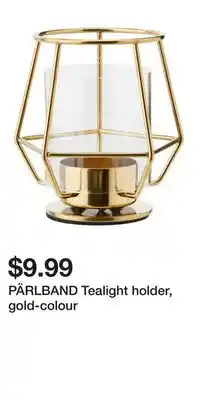 IKEA PÄRLBAND Tealight holder, gold-colour offer
