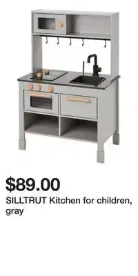 IKEA SILLTRUT Kitchen for children, gray offer