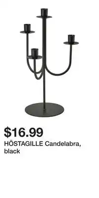 IKEA HÖSTAGILLE Candelabra, black offer