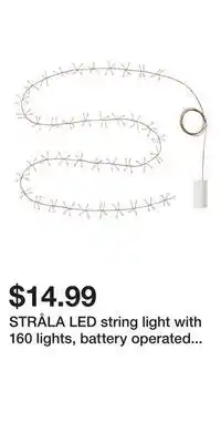 IKEA STRÅLA LED string light with 160 lights, battery operated mini/copper color offer