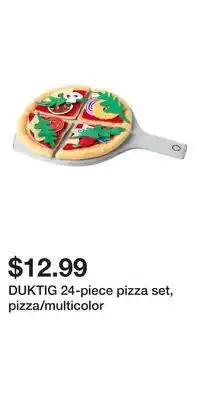 IKEA DUKTIG 24-piece pizza set, pizza/multicolor offer