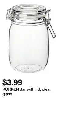 IKEA KORKEN Jar with lid, clear glass offer