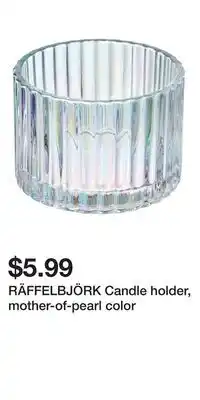 IKEA RÄFFELBJÖRK Candle holder, mother-of-pearl color offer