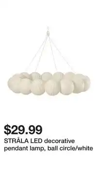 IKEA STRÅLA LED decorative pendant lamp, ball circle/white offer
