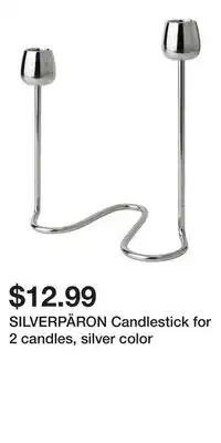 IKEA SILVERPÄRON Candlestick for 2 candles, silver color offer