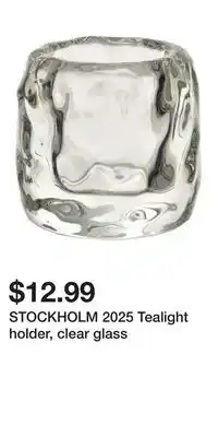 IKEA STOCKHOLM 2025 Tealight holder, clear glass offer