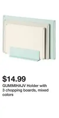 IKEA GUMMIHAJV Holder with 3 chopping boards, mixed colors offer