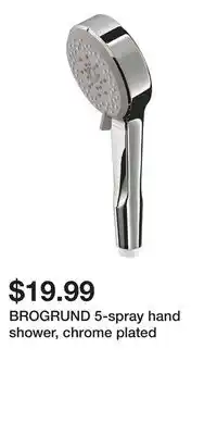 IKEA BROGRUND 5-spray hand shower, chrome plated offer