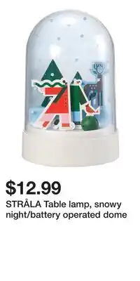 IKEA STRÅLA Table lamp, snowy night/battery operated dome offer