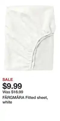 IKEA FÄRGMÅRA Fitted sheet, white offer