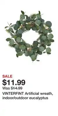 IKEA VINTERFINT Artificial wreath, indoor/outdoor eucalyptus offer