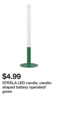IKEA STRÅLA LED candle, candle-shaped battery operated/green offer