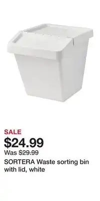 IKEA SORTERA Waste sorting bin with lid, white offer