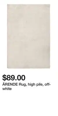 IKEA ÄRENDE Rug, high pile, off-white offer