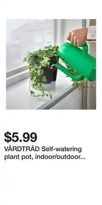 IKEA VÅRDTRÄD Self-watering plant pot, indoor/outdoor transparent/anthracite offer
