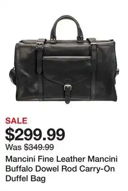 TSC Stores Mancini Fine Leather Mancini Buffalo Dowel Rod Carry-On Duffel Bag offer